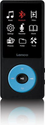 MP3 Speler met Bluetooth - Inc. 8GB SD - Blauw - Lenco - XEM, Verzenden, Zo goed als nieuw