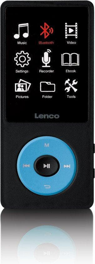 MP3 Speler met Bluetooth - Inc. 8GB SD - Blauw - Lenco - XEM, Verzenden, Zo goed als nieuw
