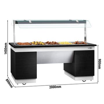 GGM Gastro | Buffet warmhoud DUBLIN - 2000mm - met |, Verzenden, Nieuw in verpakking