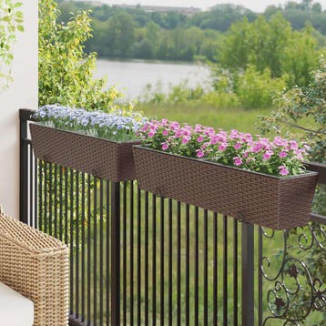 vidaXL Reling 2 st Bruin 80 x 17 x 17 cm Metaal, Tuin en Terras, Minder dan 30 cm, Verzenden, Minder dan 60 cm, Nieuw