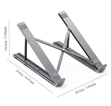 8-in-1 Laptop Standaard USB-C Hub PD 100W Kaartlezer, Verzenden, Nieuw