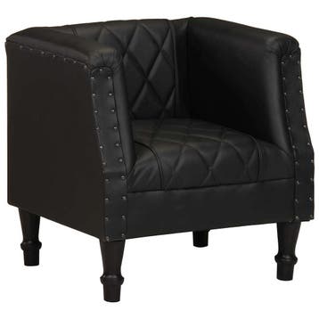 vidaXL Kuipstoel echt geitenleer zwart, Huis en Inrichting, Fauteuils, Verzenden, Nieuw