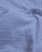 Hydrofiel Katoen Linnenstructuur Licht Blauw, Nieuw, Blauw