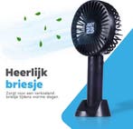 JUST23 Elektrisch Draagbare Handventilator met licht - Zwart, Ophalen of Verzenden, Zo goed als nieuw