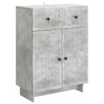 vidaXL Dressoir met lade Betongrijs 66 x 34,5 x 90 cm, Verzenden, Nieuw, Overige houtsoorten, Minder dan 50 cm