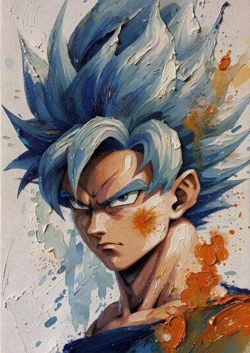 Boriani - Goku super sayan blue - oil limited edition 5/25, Nieuw