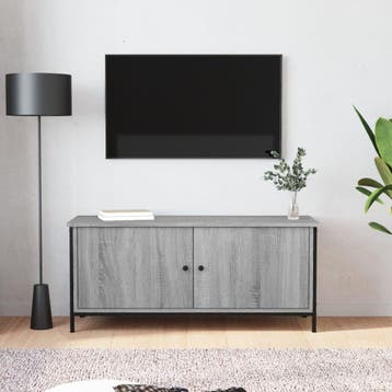 vidaXL Tv-meubel 102x35x45 cm bewerkt hout grijs sonoma, 100 tot 150 cm, Verzenden, Nieuw, Minder dan 100 cm