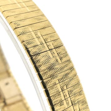 Vintage brede gouden armband (Schakelarmband), Ophalen of Verzenden, Gebruikt, Goud, Goud