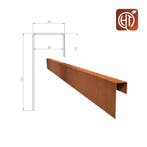 Cortenstaal u-profiel 300x5,4x15cm, Tuin en Terras, Overige materialen, Minder dan 25 cm, Border, Minder dan 25 cm