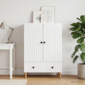 vidaXL Dressoir Wit 66 x 34,5 x 95 cm Bewerkt hout, Verzenden, Nieuw, Overige houtsoorten, Minder dan 50 cm