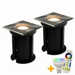 2-Stuks| LED Grondspot GU10 vierkant | Complete set, Nieuw, Ophalen of Verzenden, Modern, Led