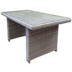 Ibiza XL lounge-diningtafel 140x80xH70 cm wit grijs, Tuin en Terras, Ophalen of Verzenden, Nieuw, Wicker