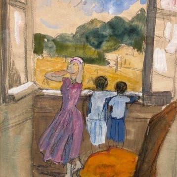 Yvonne Brudo (1880-1962) - Enfants à la fenêtre (vendu sans