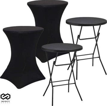 2dekans | Infinity Goods 2x Stevige Zwarte Statafel + 2x, Ophalen of Verzenden, Zo goed als nieuw