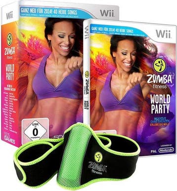 Wii Zumba Fitness: World Party Incl. Belt (In doos), Spelcomputers en Games, Games | Nintendo Wii, Verzenden, Zo goed als nieuw