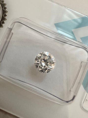 1 pcs Diamant (Natuurlijk) - 1.01 ct - Rond - D (kleurloos), Nieuw
