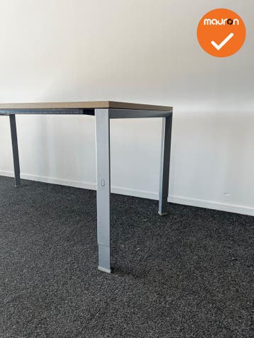 Ahrend 700 - 4 poots tafel - Zilvergrijs onderstel - 160x80c, Vergader- of Presentatieruimte, Ophalen of Verzenden, Gebruikt, Bureau