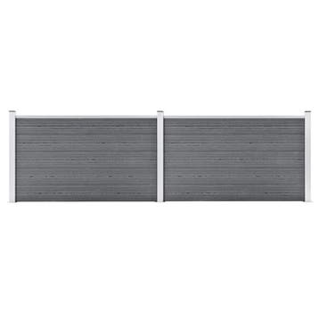 vidaXL Schutting 353x106 cm HKC grijs, Verzenden, Nieuw, Kunststof, 1 tot 2 meter