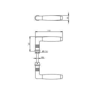 Intersteel Deurkruk Ton 400 - chroom mat/ebbenhout, Verzenden, Nieuw