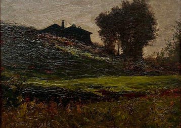 Giuseppe Sacheri (1863-1950), attribuito a - Paesaggio con, Antiek en Kunst