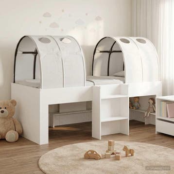 vidaXL Bed met Tunnel 3 st Wit Bewerkt hout, Verzenden, Nieuw, Wit, Hout