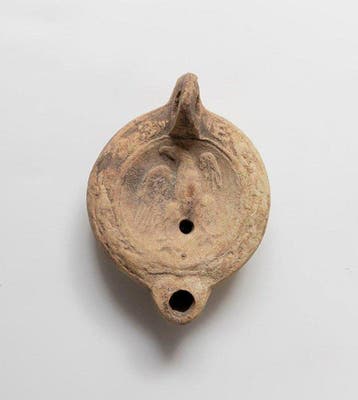 Oud-Romeins Terracotta olielamp met adelaar Met Spaanse