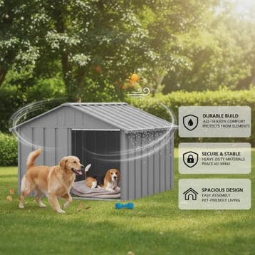 Robuuste Hondenhok van Verzinkt Staal - 116.5x103x81.5 cm -, Dieren en Toebehoren, Verzenden, Nieuw