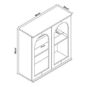 Dressoir Trorhun 80x30x80 cm wit [en.casa], Verzenden, Nieuw