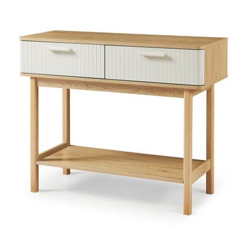 Consoletafel Ferrersp 100x40x80 cm eikenkleurig havermout en, Verzenden, Nieuw