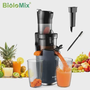 BioloMix Slowjuicer met 78mm Vulopening - Krachtige 200W Mot, Verzenden, Nieuw