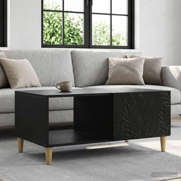vidaXL Salontafel Zwart 90 x 50 x 40 cm Bewerkt hout, Verzenden, Nieuw, Overige houtsoorten, 50 tot 100 cm