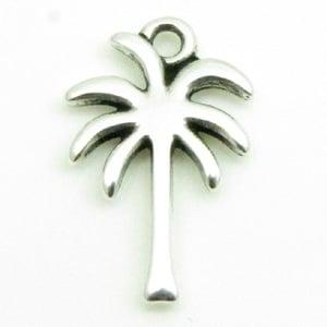 1 x DQ metaal hanger palmboom antiek zilver kleur ca. 18,..., Ophalen of Verzenden, Nieuw, Bedel