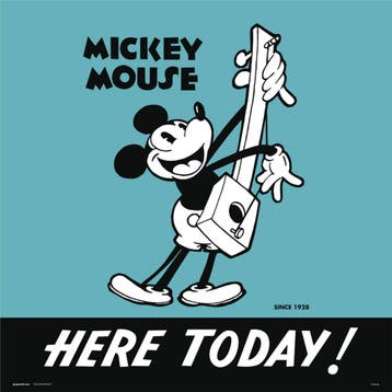 Kunstdruk Disney - Mickey 90 I 30x30cm, Verzenden, Nieuw