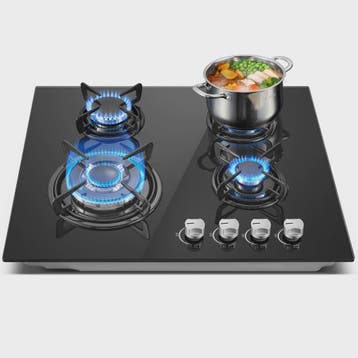 Inbouw Gasfornuis 60cm met 4 Branders | Gehard Glas | Automa, Witgoed en Apparatuur, Fornuizen, Verzenden, Nieuw