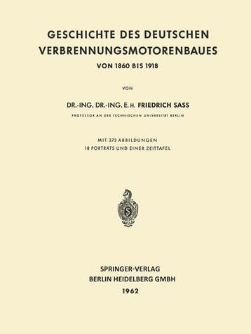 9783662118436 Geschichte des Deutschen Verbrennungsmotore..., Verzenden, Nieuw, Friedrich Sass