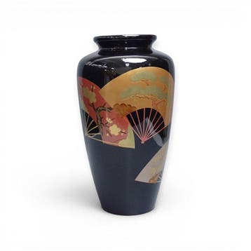 Seikan-gesigneerde Japanse lakwerk bloemenvaas (Hanaike) met