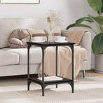 vidaXL Salontafel Zwart Eiken 40 x 40 x 55 cm Bewerkt hout, Minder dan 45 cm, Verzenden, Nieuw, 55 tot 70 cm