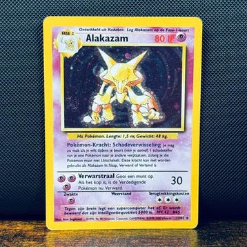 Pokémon Card - Alakazam Holo 1 - Pokémon - WOTC, Nieuw