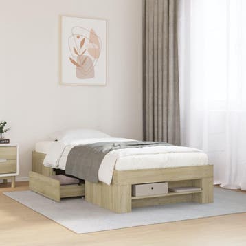 vidaXL Bedframe zonder matras hout sonoma eikenkleurig, Eenpersoons, Bruin, Verzenden, Nieuw