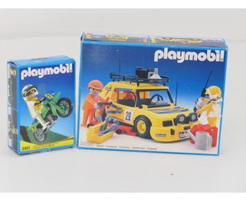 Playmobil 3301 3351 3524 set met motorcrosser, TV studios..., Ophalen of Verzenden, Gebruikt, Overige typen
