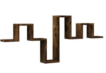 Wandplank Hout Rook Eiken – MDF 104,5 cm met Opbergruimte, Huis en Inrichting, Kasten | Boekenkasten, Verzenden, Nieuw