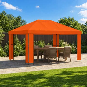 vidaXL Paviljoen 4 × 3 m Oranje Polyester en staal 190 gsm, Verzenden, Nieuw