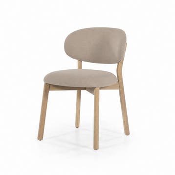 Eetkamerstoel Mikky Naturel hout - Taupe Moon - 96175 - e..., Nieuw, Stof