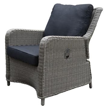 Bilbao lounge tuinstoel verstelbaar grijs, Ophalen of Verzenden, Nieuw, Wicker