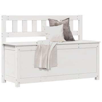 vidaXL Bankje 110x41x76,5 cm massief grenenhout wit, Huis en Inrichting, Verzenden, Nieuw, Hout, Minder dan 150 cm