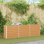 vidaXL Verhoogde plantenbak Licht Bruin 240 x 40 x 77 cm, Verzenden, Minder dan 60 cm, Nieuw, Metaal