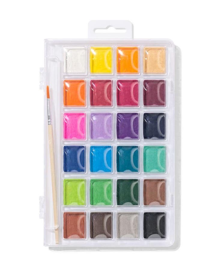 HEMA Aquarelverfset 25-delig, Hobby en Vrije tijd, Schilderen, Nieuw, Verzenden