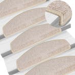 vidaXL Trapmatten 15 st 65x24x4 cm Taupe Halfrond Groot, Doe-het-zelf en Verbouw, Ladders en Trappen, Verzenden, Nieuw