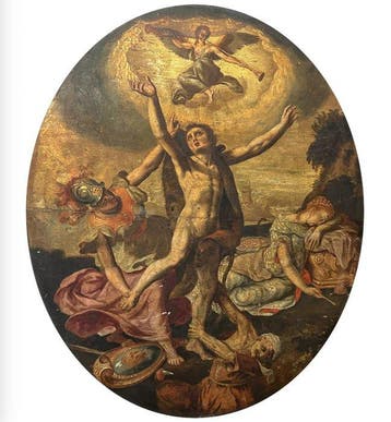 Scuola napoletana (XVII) - Martirio di San Sebastiano, Antiek en Kunst, Kunst | Schilderijen | Klassiek