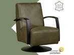 Leren draaifauteuil Mood - Granada Moss (olijf/groen) -, Huis en Inrichting, Fauteuils, Nieuw, Ophalen of Verzenden, 50 tot 75 cm